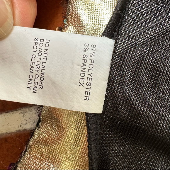 Awish Come True Puff Sleeve Sequins Dance Costume Dress, Size SC-6, Gold Multi - Picture 8 of 9